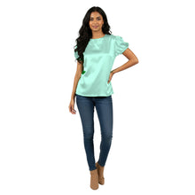 Satin Round Neck Short Sleeve Top | Chic Blouse S-3XL | 41 Colors S89