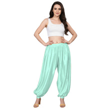 Deep Pink Satin Boohoo Harem Pants, striking dance bottoms.