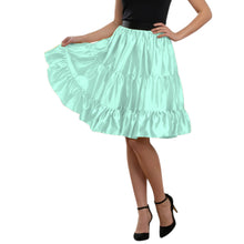 Light Pink Satin Ruffle Party Mini, soft feminine three-layer skirt.