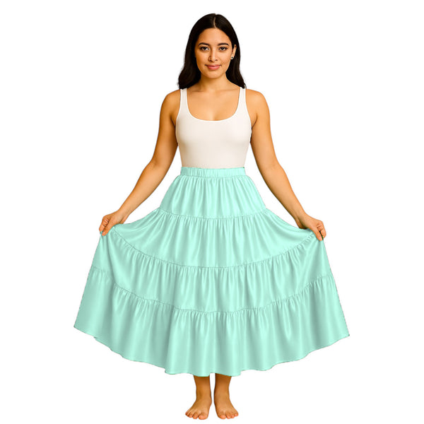 12 Yard 4 Tier Belly Dance Skirt | Full Volume Flow S-3XL S32