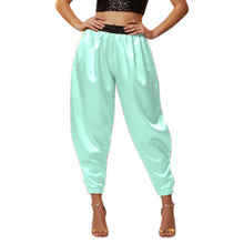 Satin Tapered Party Pants • Plus Size Elastic Waist Trousers • Women's Elegant Night Out Bottoms  S145