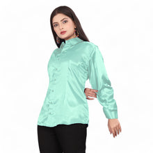 Satin Button Down  Shirt S81-Regular Size 1