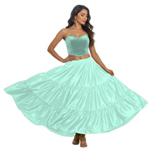 Satin 8 Yard 3 Tier Belly Dance Skirt | Full Volume Flow S-5XL S3