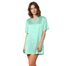 Satin Night Wear Long Shirt | Loose Sleep Shirt Dress S-3XL | 41 Colors S111