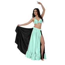 Satin Half Circle Skirt w/ Frill | Elegant Dance Flow S-3XL | 41 Colors S52