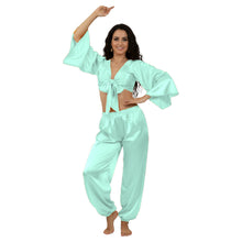 Satin Belly Dance Harem & Top Set | Full Costume S-3XL | 41 Colors S51