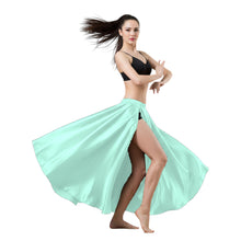 Satin Full Circle Skirt | Side Cut Belly Dance Flow S-3XL | 41 Colors S93