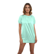 Satin Round Neck T-Shirt | Silky Short Sleeve Top S-3XL | 41 Colors S106