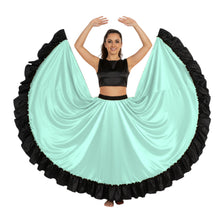 Satin 16 Yard Full Circle Skirt Black Frill | Pro Flow S-3XL S58