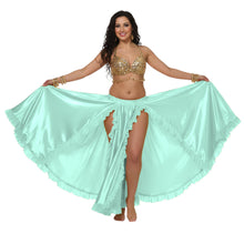 Satin Full Circle Skirt w/ Slit | 360° Dance Flow S-3XL | 41 Colors S102