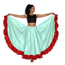 Satin 12 Yard Full Circle Skirt Red Frill | Pro Flow S-3XL S54