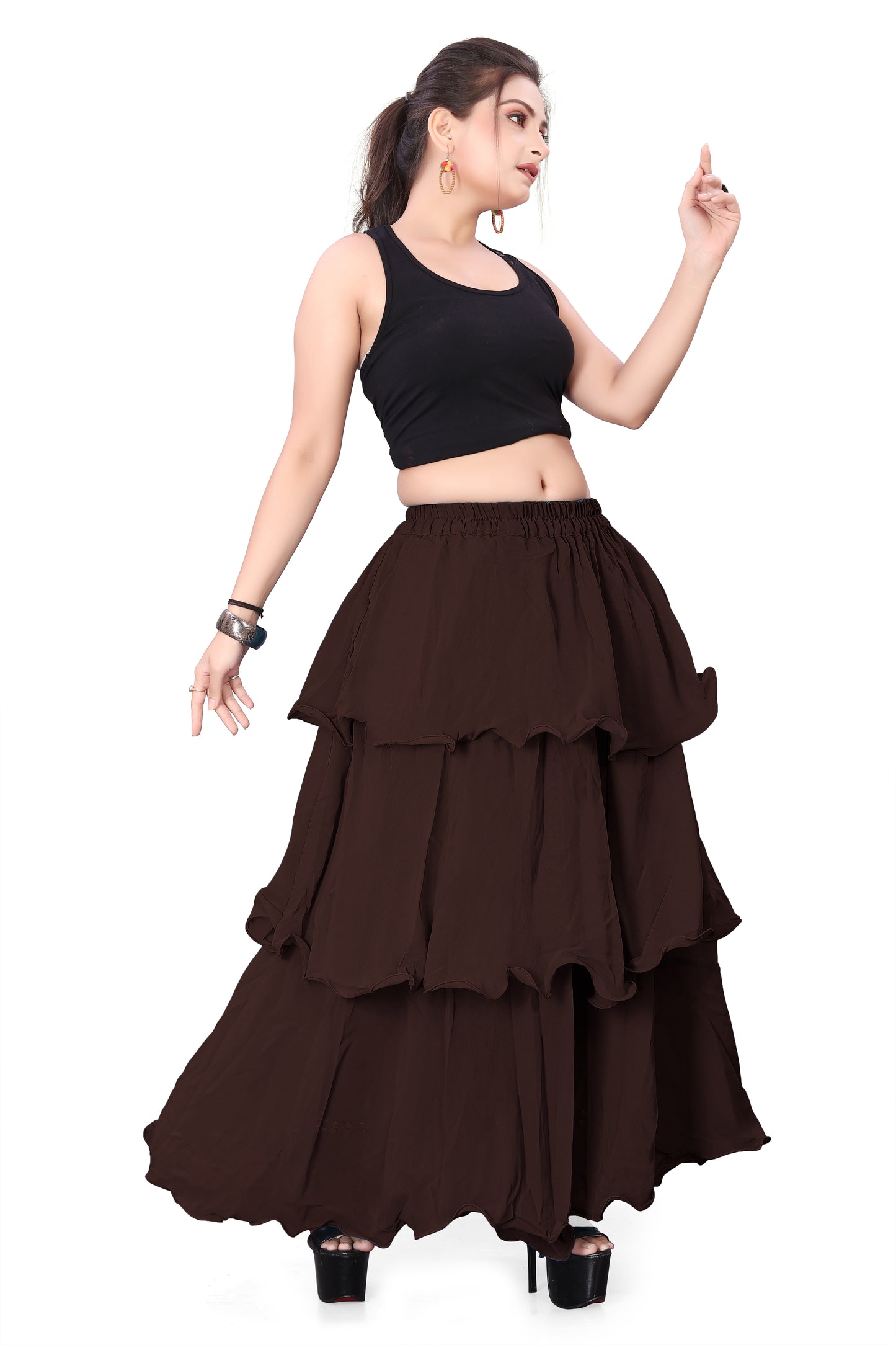 Chiffon 3 Layer Belly Dance Skirt C3- Regular Size 1