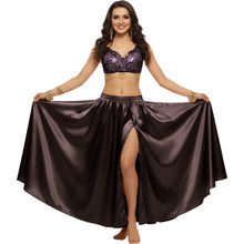 Satin Half Circle Dance Skirt | Side Slit Flow S-3XL | 41 Colors S15