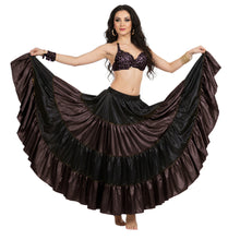 Satin 25 Yd 4 Tier Multi Color Skirt | Belly Dance Flow S-5XL S5