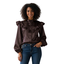 Deep Pink Satin Classic Blouse, striking button down shirt.