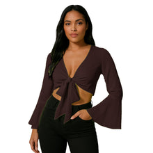 Chiffon Belly Dance Ruffle Top | Full Sleeve Self-Tie S-5XL C69