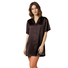 Satin Night Wear Long Shirt | Loose Sleep Shirt Dress S-3XL | 41 Colors S111