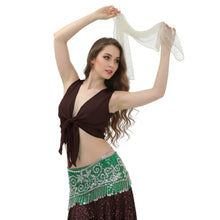 Chiffon Belly Dance Ruffle Top | Sleeveless Self-Tie S-5XL | 30 Colors C68