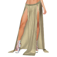 Belly Dance Satin  Both side slit  cut Skirt S96 - Regular Size 1