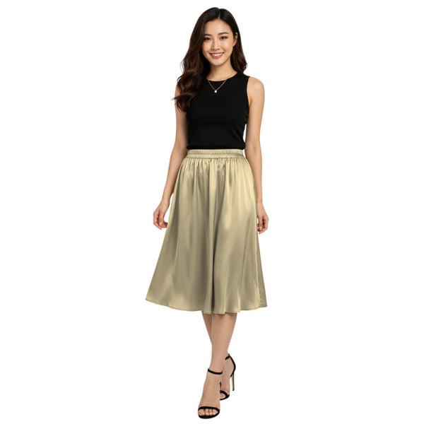 Satin Belly Dance Midi Skirt | Casual wear Skirt S-3XL | 41 Colors S35