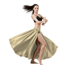 Satin Full Circle Skirt | Side Cut Belly Dance Flow S-3XL | 41 Colors S93