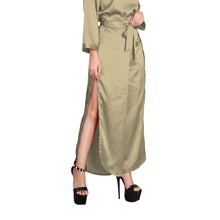 Mustard Satin Wide Leg Trousers, vibrant casual pants.