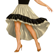 Satin Asymmetrical Dance Skirt Frill | High-Low Flow S-3XL S48