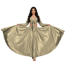 Deep Pink Satin Costume Set, striking full sleeve top and circle skirt.