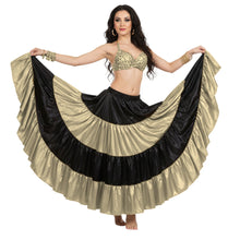Satin 25 Yd 4 Tier Multi Color Skirt | Belly Dance Flow S-5XL S5