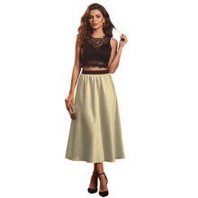 Satin Belly Dance Midi Skirt | Elegant Flow Costume S-3XL | 41 Colors S24