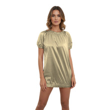 Satin Round Neck T-Shirt | Silky Short Sleeve Top S-3XL | 41 Colors S106