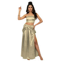 Satin Side Cut Draped Skirt | High Slit Flow Maxi S-3XL | 41 Colors S42