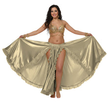 Satin Full Circle Skirt w/ Slit | 360° Dance Flow S-3XL | 41 Colors S102