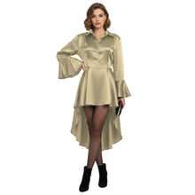 Satin Victorian Long Shirt Dress | Button Down Tunic S-3XL | 41 Colors S113