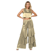 Satin 3-Layer Palazzo Pants | Wide Leg Party Trousers S-3XL | 41 Colors S97