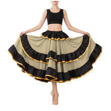Satin Full Circle Skirt Black Frill | 360° Dance Flow S-3XL S75