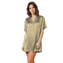 Satin Night Wear Long Shirt | Loose Sleep Shirt Dress S-3XL | 41 Colors S111
