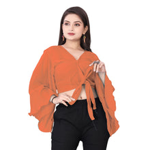 Elegant Chiffon Ruffle Crop Top | Belly Dance Practice & Performance Wear C10