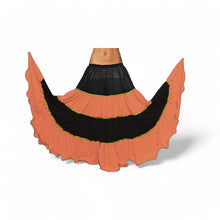 16 Yard 4-Tier Belly Dance 2-Color Skirt with Gold Trim | Tribal Fusion Gypsy C6