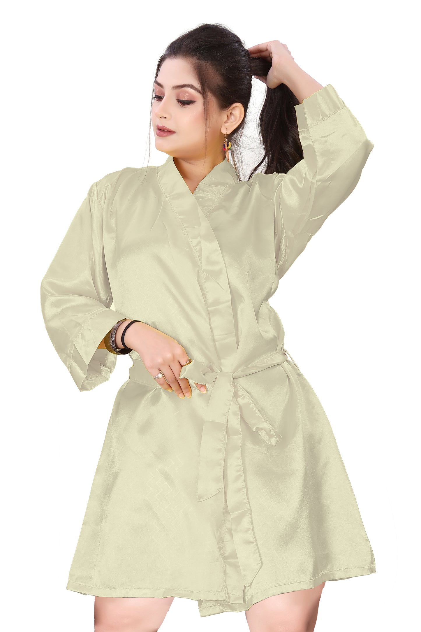 Satin Night Wear Bathrobe For Women S104-Regular Size 1