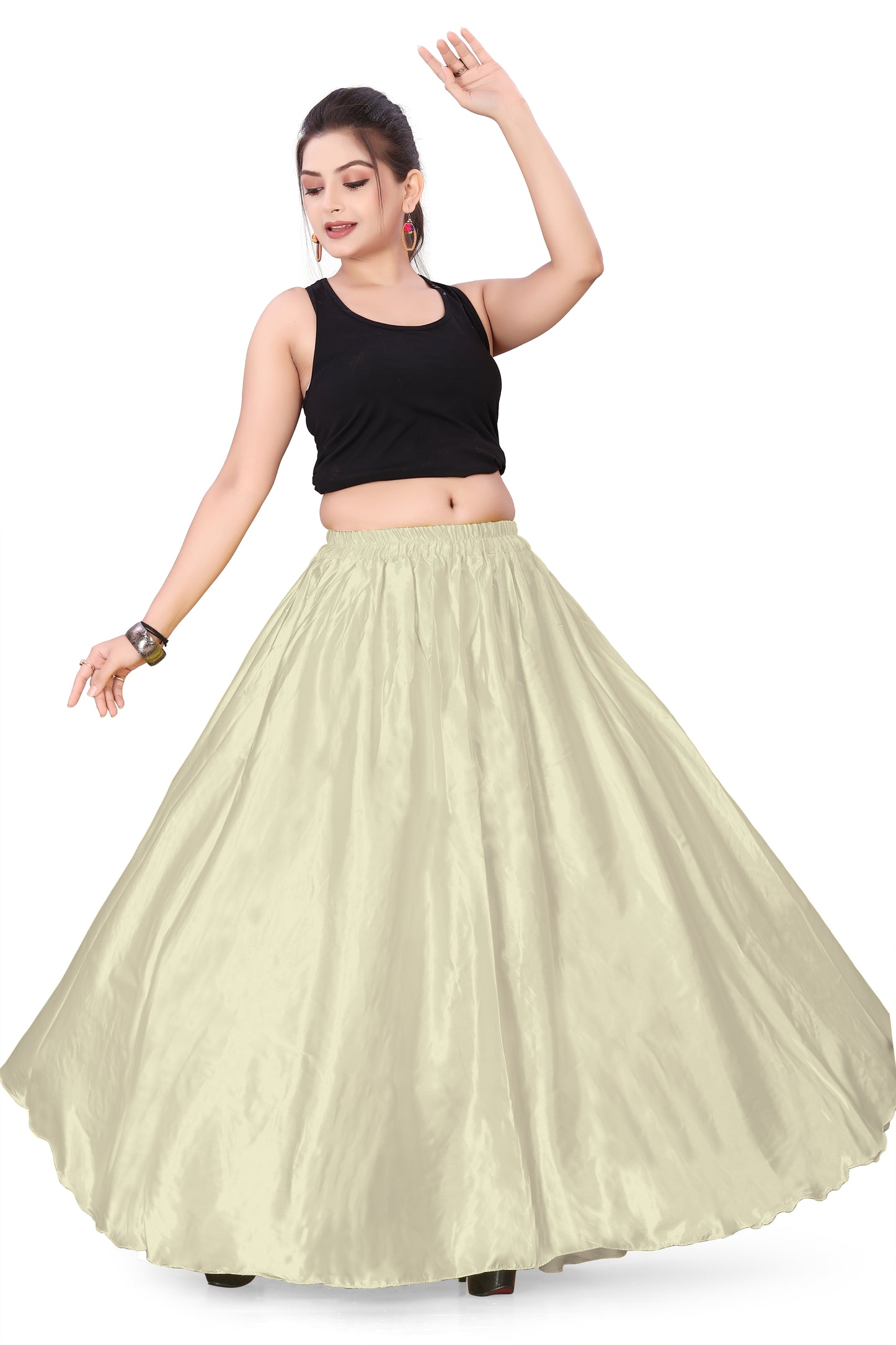 Satin Belly Dance Full Circle Skirt S8-Regular Size 1