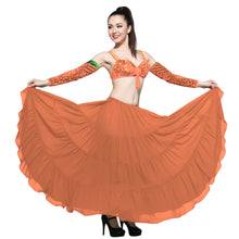 16 Yard 4-Tier Chiffon Belly Dance Skirt | Tribal Fusion Gypsy Full Flow C4
