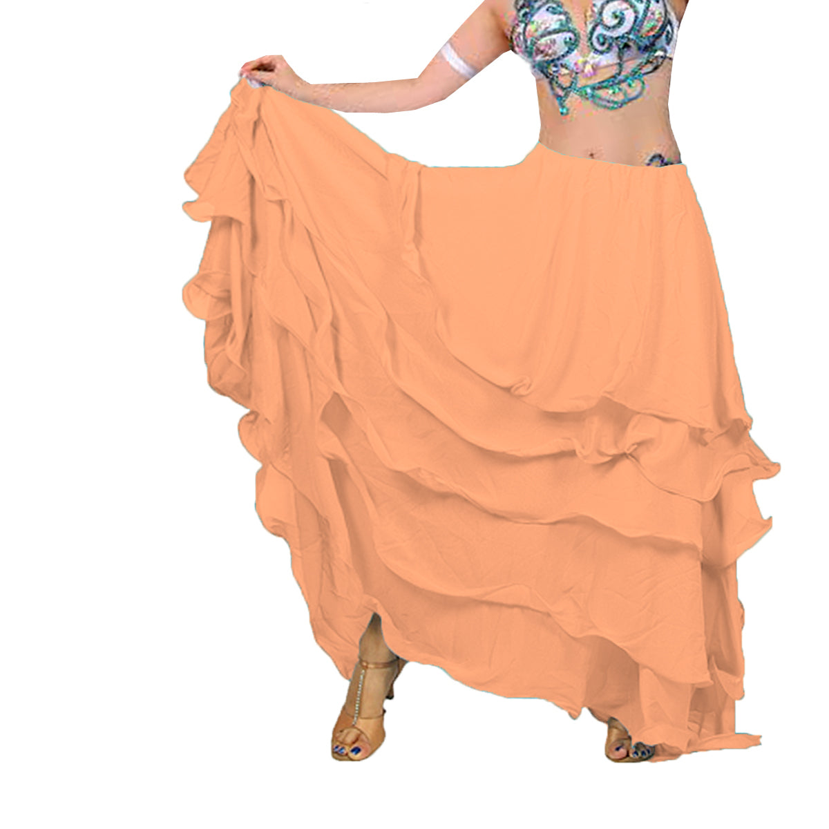 Chiffon 5 layer Belly Dance Skirt C25  - Regular Size 1