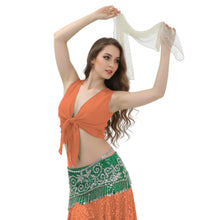 Chiffon Belly Dance Ruffle Top | Sleeveless Self-Tie S-5XL | 30 Colors C68