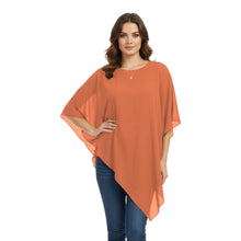 Chiffon Round Neck Fancy Top | Dressy Blouse S-5XL | 30 Colors C59