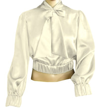 Party wear Satin Bow Blouse And Bow Shirt S27  - Regular Size 1