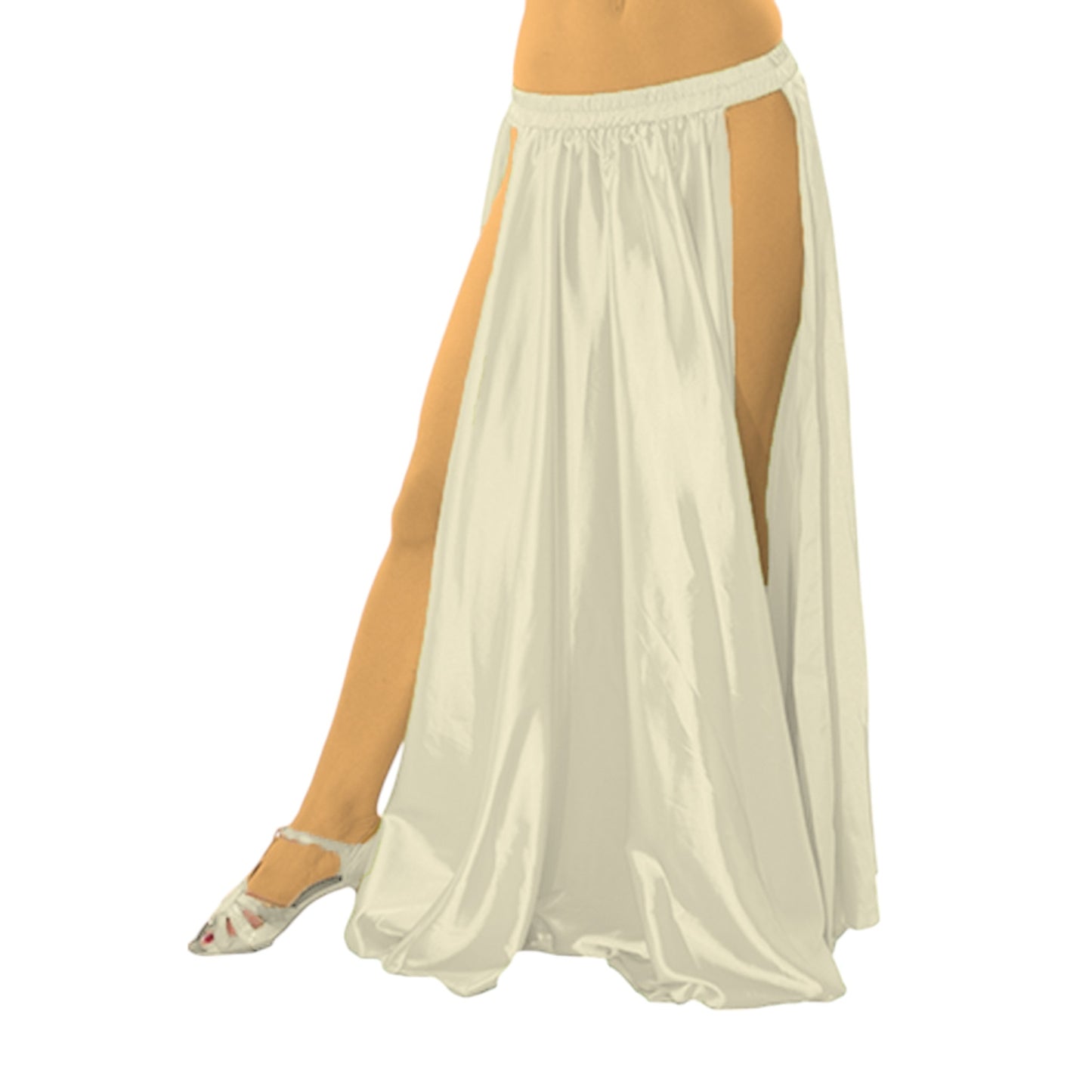 Satin Belly Dance  Side slit skirt S36 - Regular Size 1