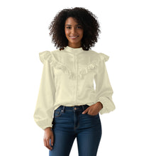 Gold Satin Classic Shirt, shimmering elegant evening blouse.