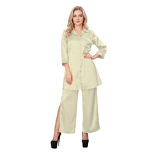 Deep Pink Satin Shirt & Self Tie Palazzo, striking two-piece outfit.