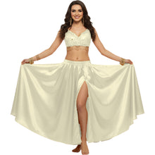 Satin Half Circle Dance Skirt | Side Slit Flow S-3XL | 41 Colors S15